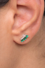 5 Zircons Green Earring