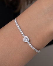 Zircon Heart Tennis Bracelet