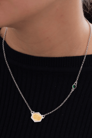 Zircon Green La Nftrak Gold Plated Necklace