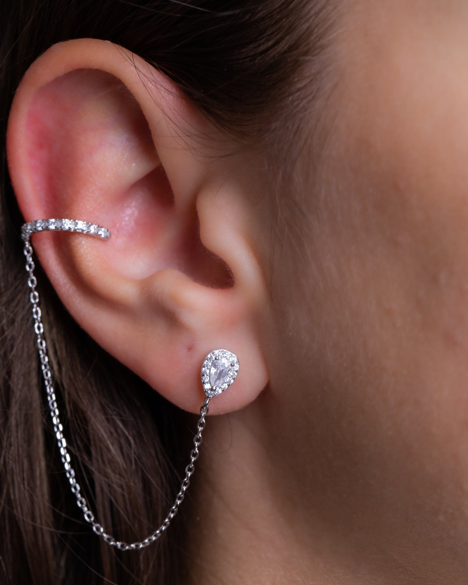 Oval Zircon Earcuff - Single