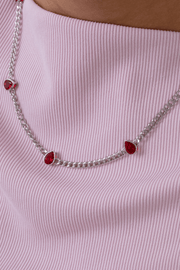 Zircon Ovals Red Gourmet Necklace