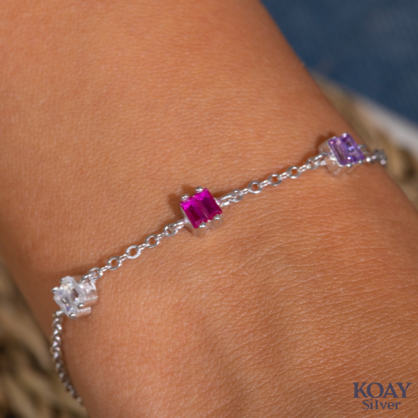 Zircon Pink And Purple Bracelet (02)