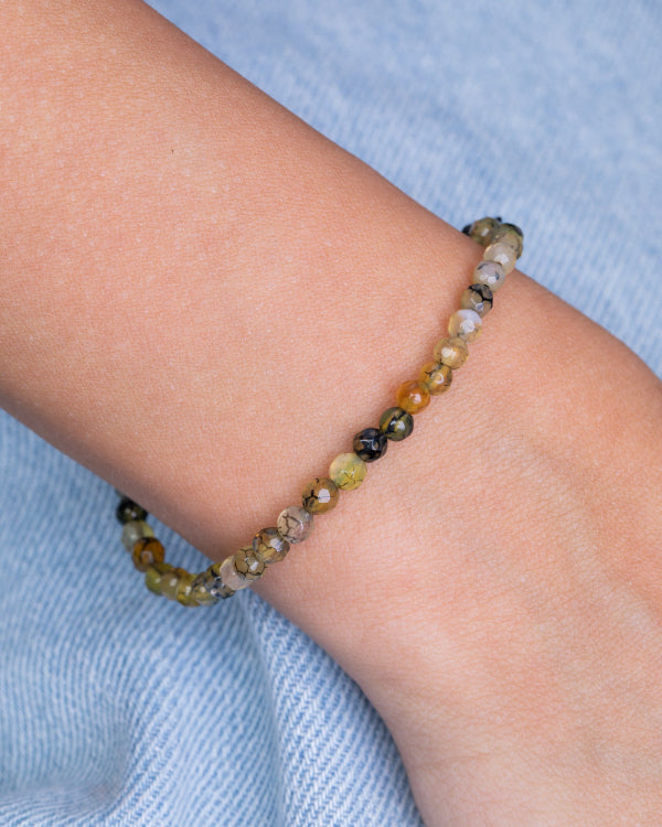 Colored Yellow Agate Stone Bracelet