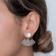 Geometric (01) White Stone Earring