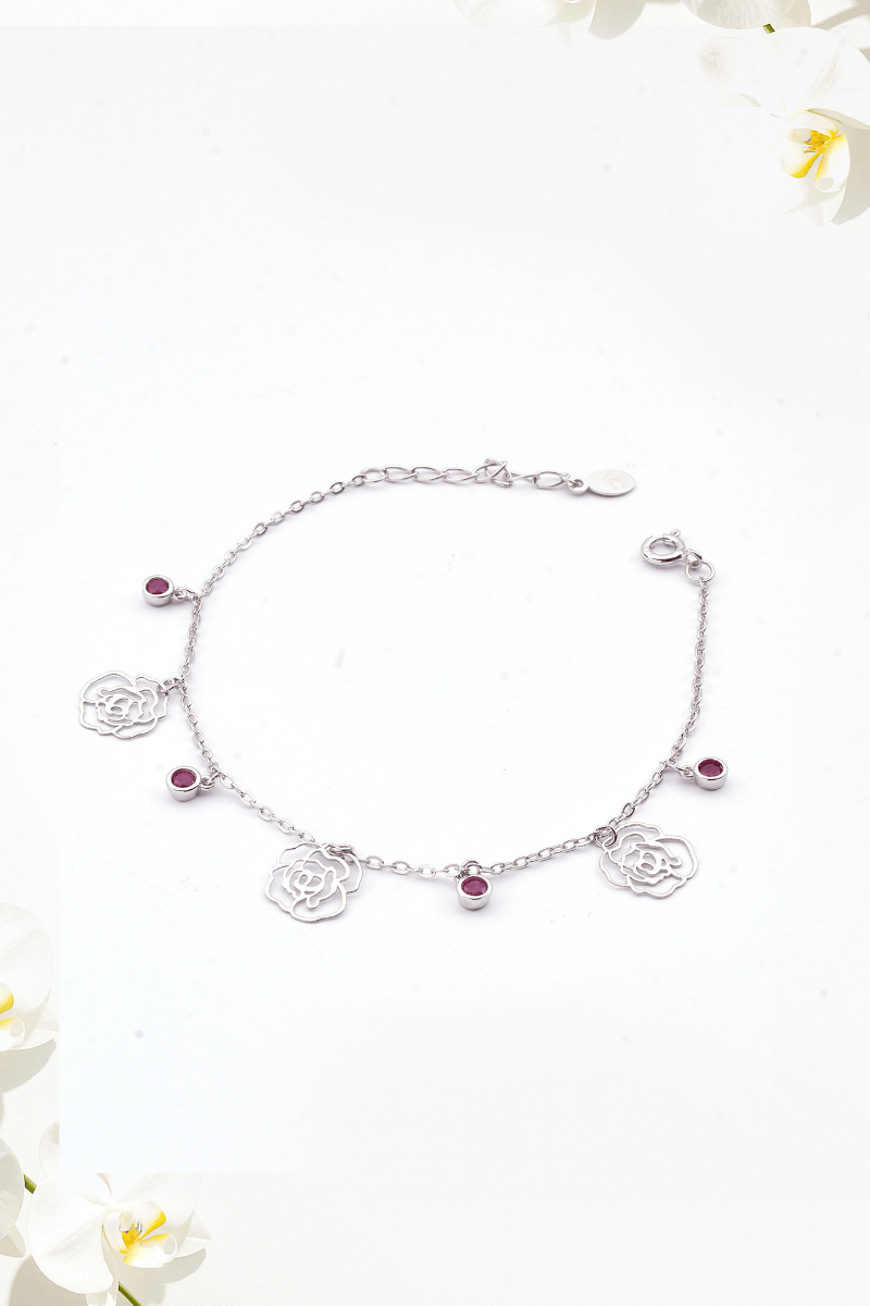 Zircon Red Flower Bracelet