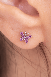 Zircon Butterfly Purple (01) Earring