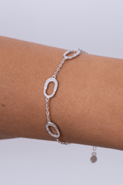 Zircon Oval Link Bracelet