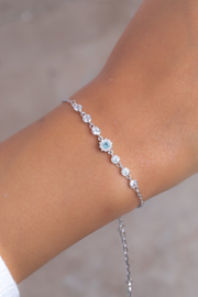 Zircon Flower Aqua (03) Bracelet
