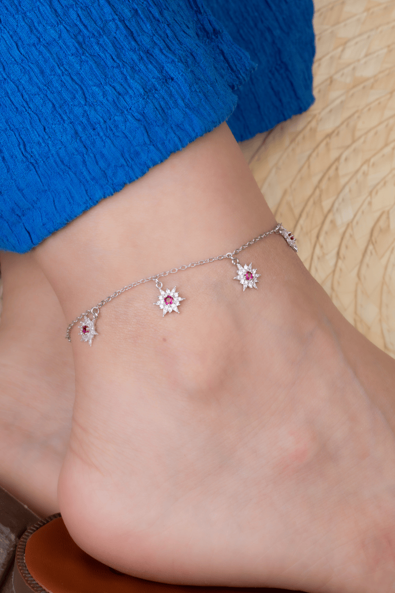 Zircon Northstar Fuchsia Anklet