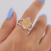 Arabic Zircon Eny Qareeb Mix Gold Ring
