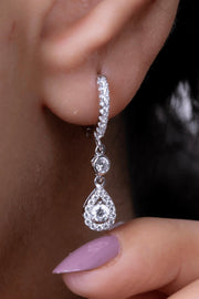Zircon Oval Hoop Earring