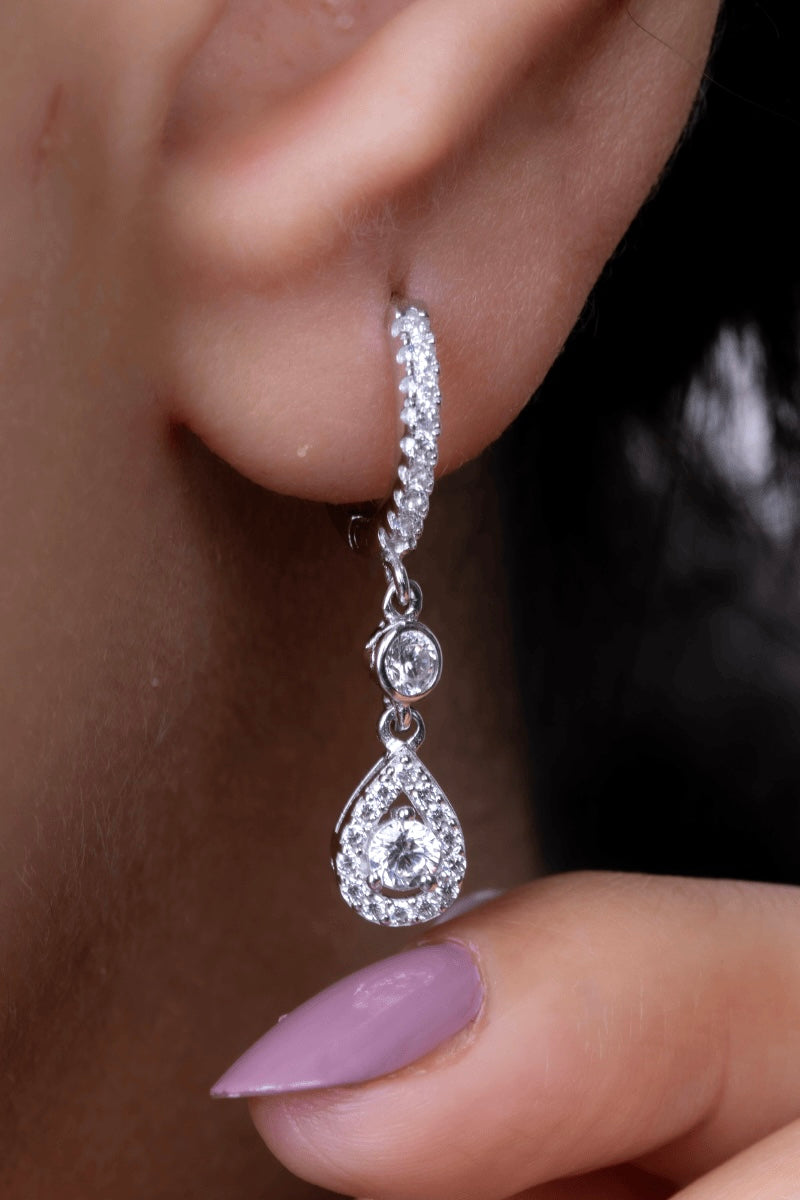 Zircon Oval Hoop Earring