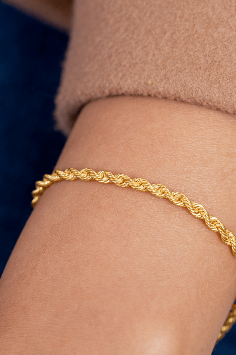 Rope Chain Gold Plated Bracelet