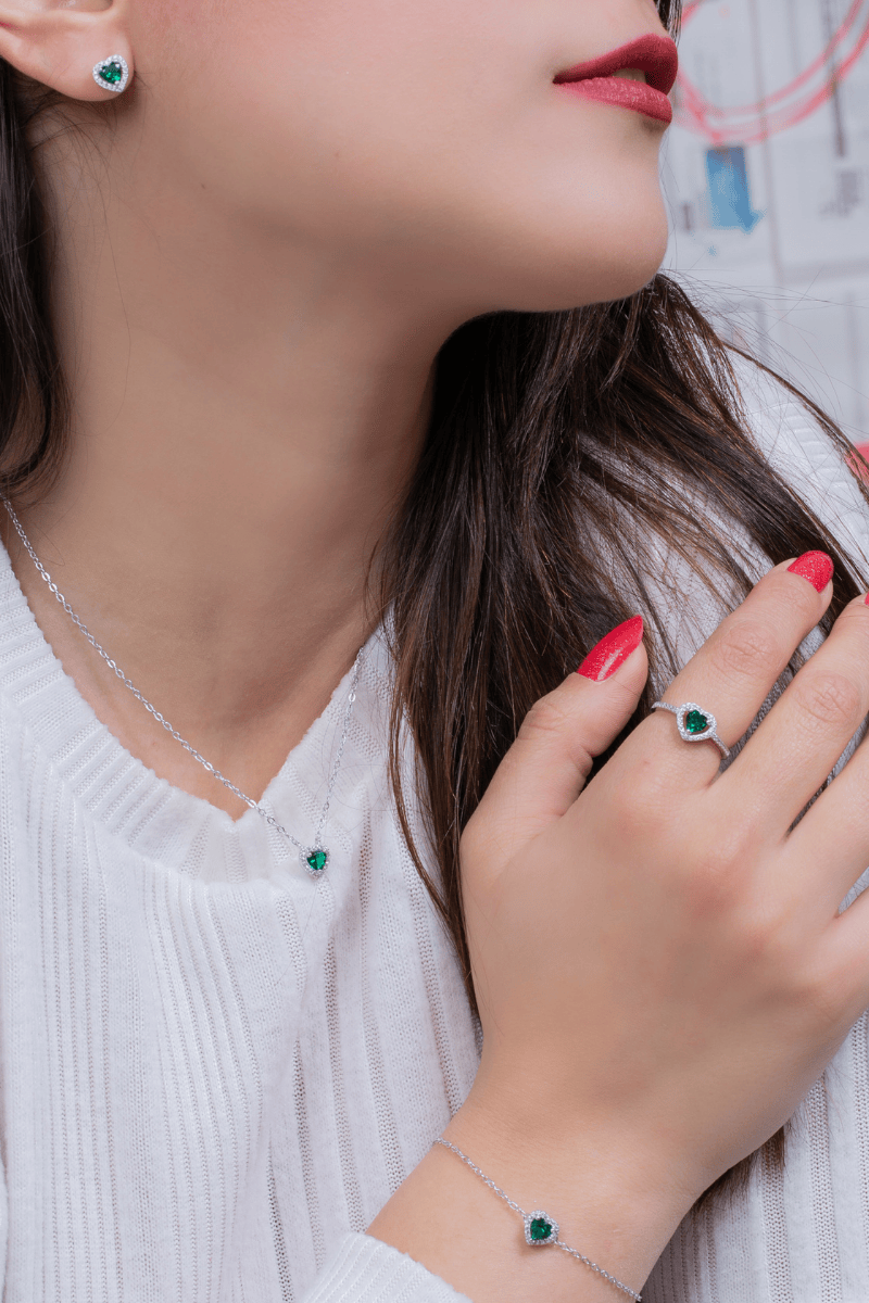 Zircon Green Heart Set
