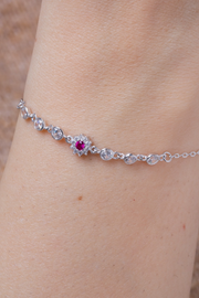 Zircon Flower Fuchsia (03) Bracelet
