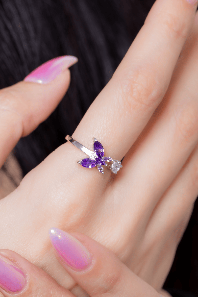 Zircon Butterfly Purple Ring