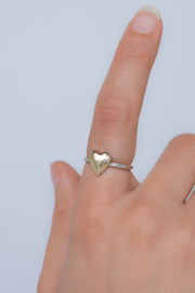 Plain Heart (03) Gold Plated Ring
