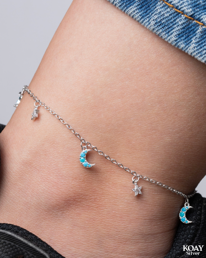 Turquoise Crescent Star A