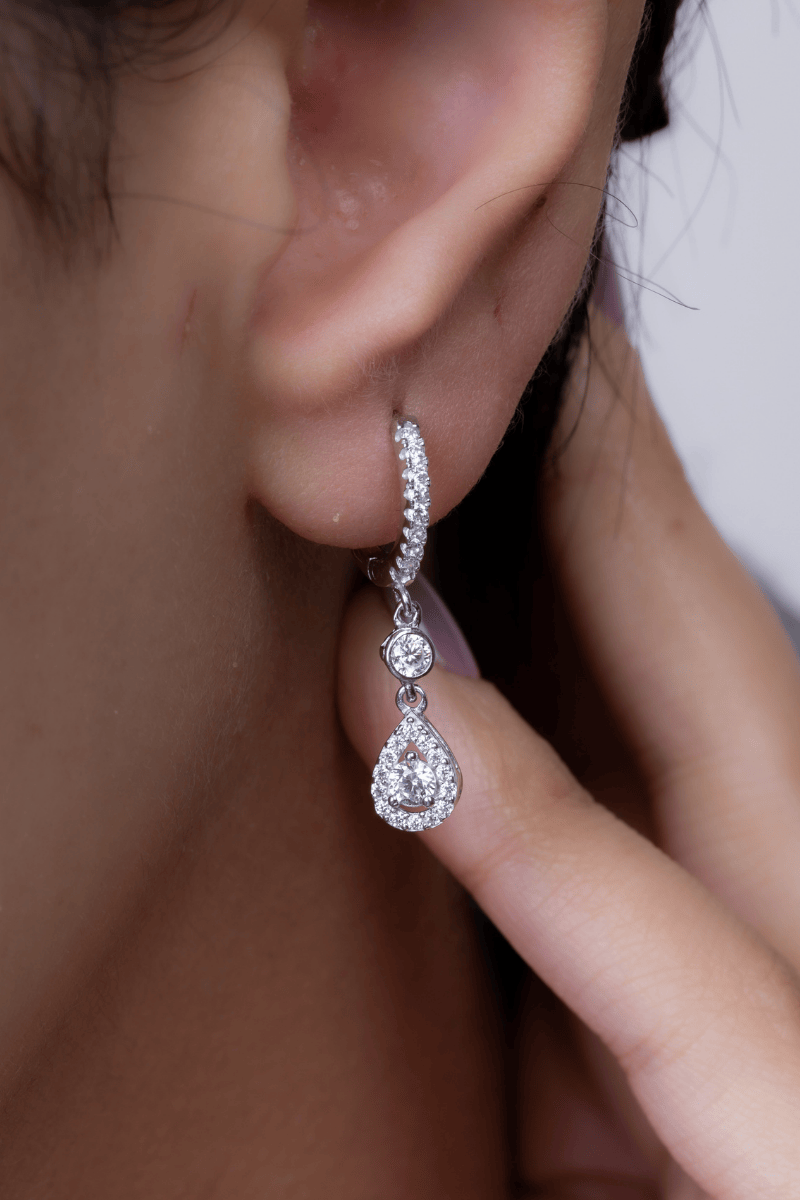Zircon Oval Hoop Earring