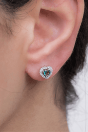 Zircon Purple Shades Heart Earring