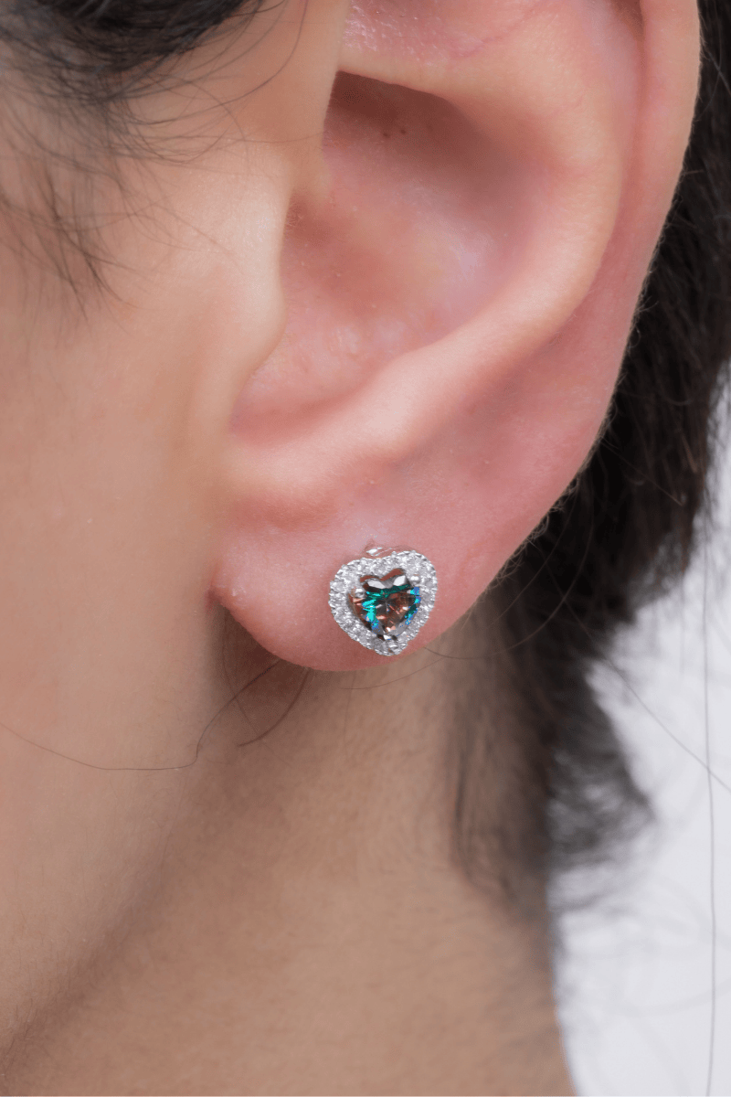 Zircon Purple Shades Heart Earring
