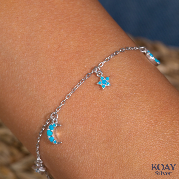 Turquoise Crescent Star B