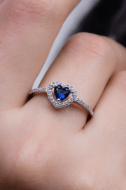 Zircon Blue Heart (05) Ring