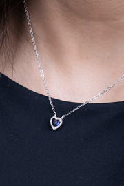 Zircon Blue Heart Necklace