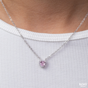 Heart Zircon Pink (03)  Necklace