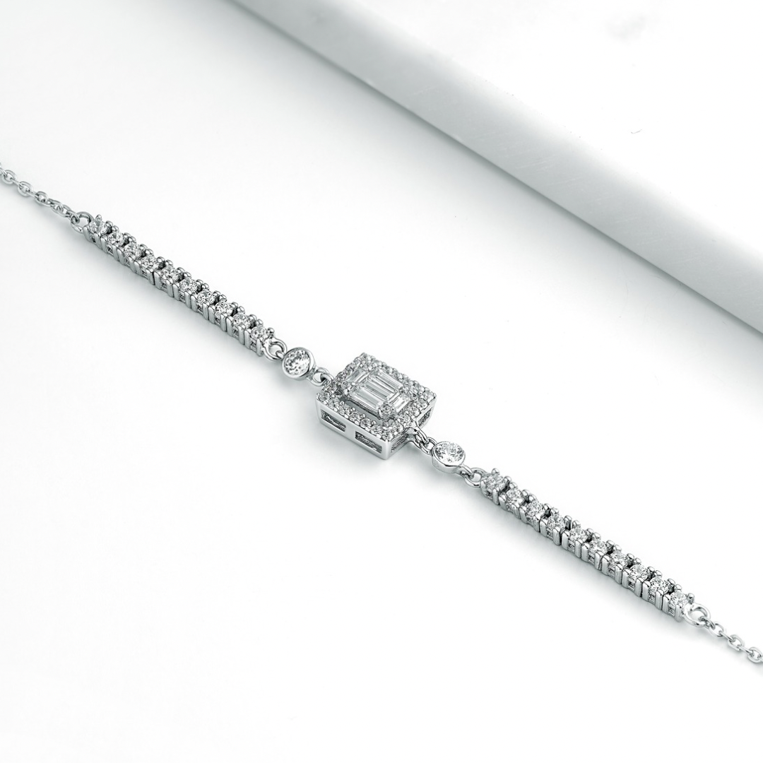Zircon Tennis Square Bracelet