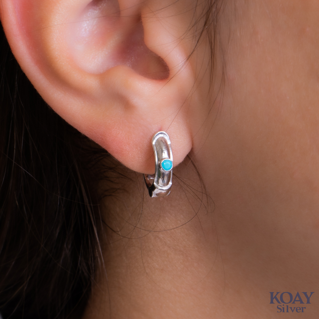 Zircon Hoop (017-Turquoise Earring)