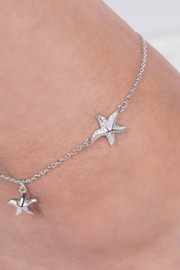 Zircon & Plain Star (01) Anklet