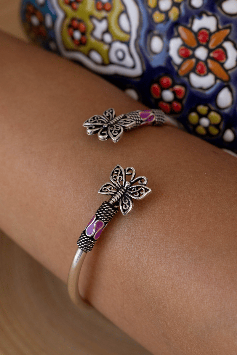 Boho Double Butterfly & Purple Bangle