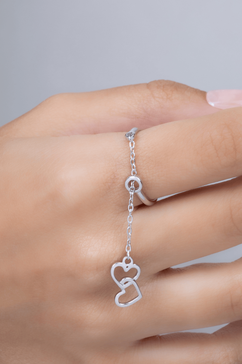 Heart chain Ring