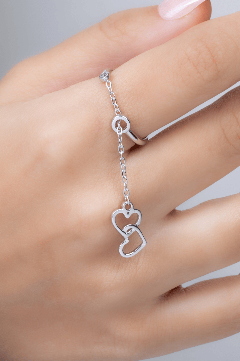 Heart chain Ring