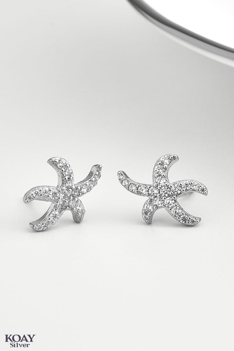 Zircon Star Fish (03) Earring
