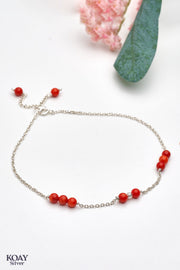 Orange Stones Anklet