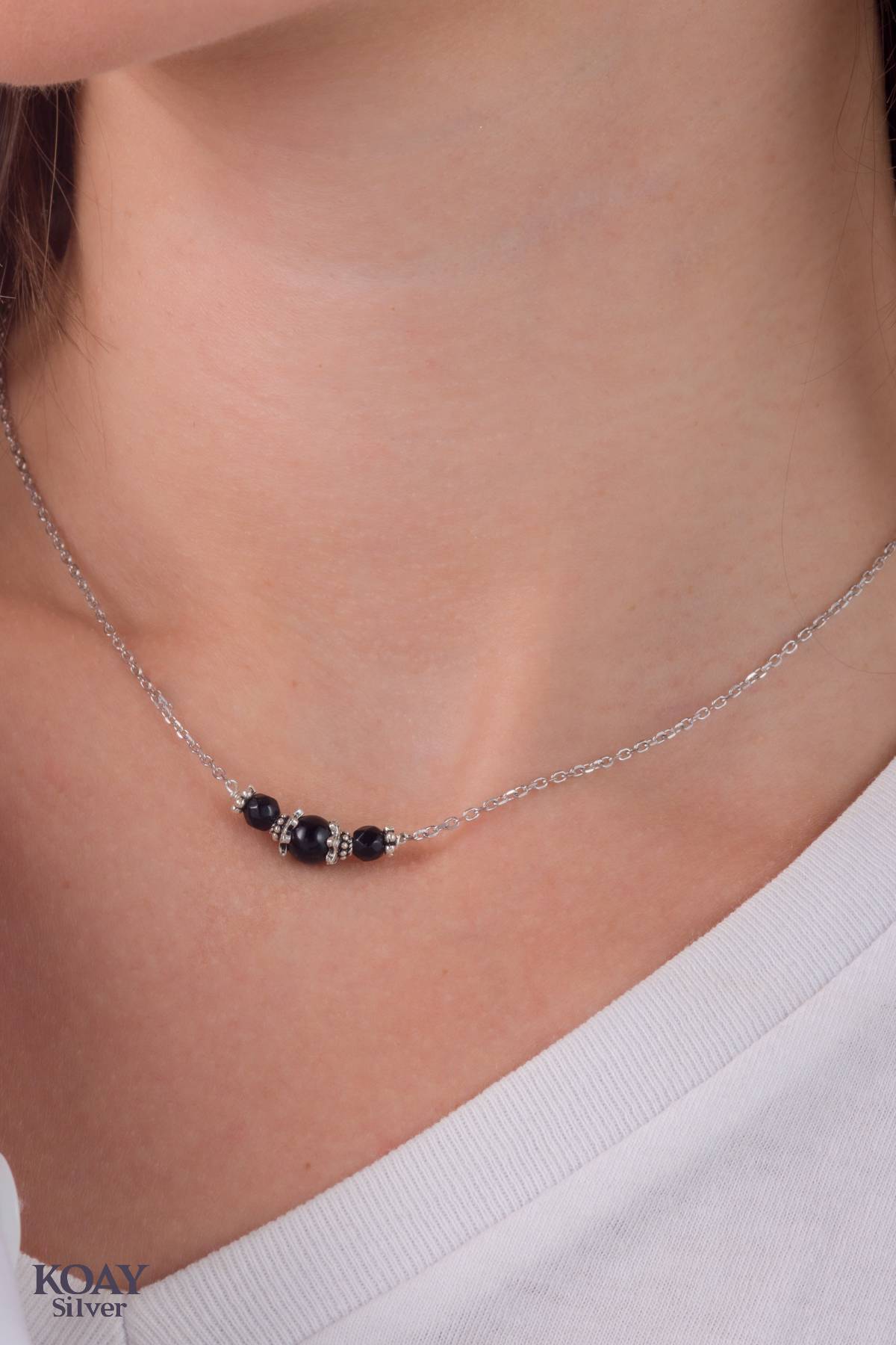 Black Stones Italian Necklace