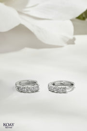 Zircon Hearts Hoop Earring