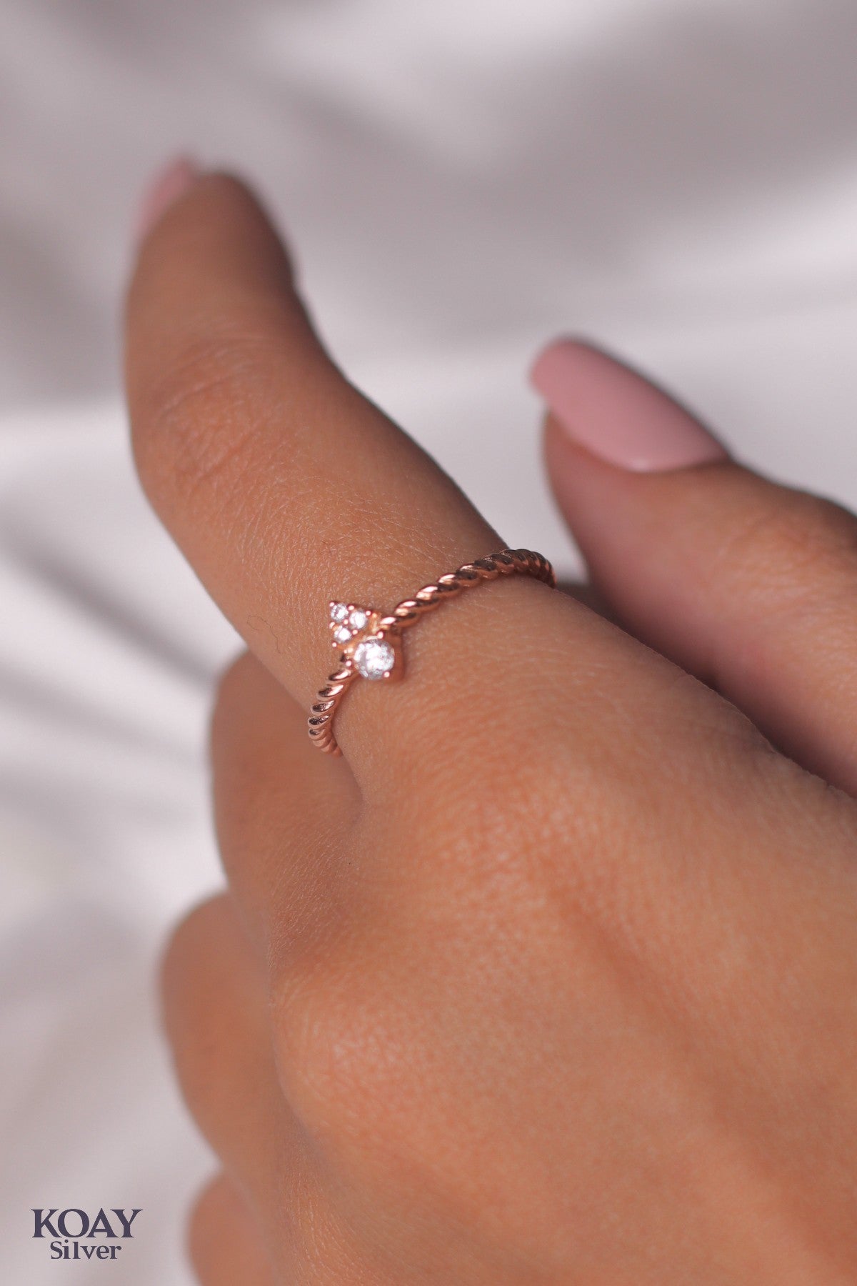 Tiny Zircon Rose Gold Ring