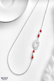Oval Orange Stones Necklace