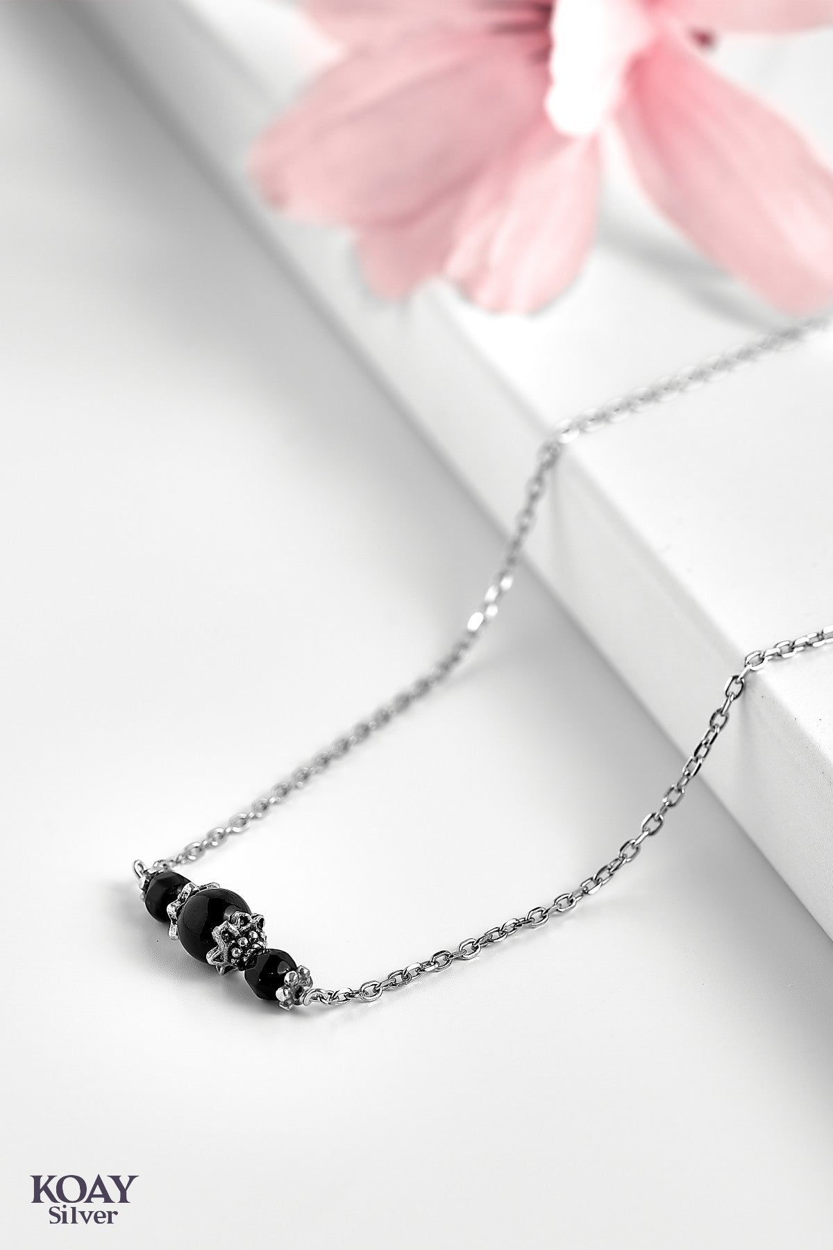 Black Stones Italian Necklace