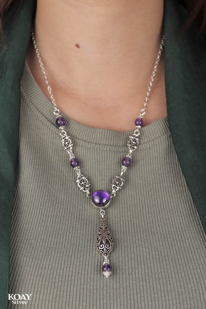 Indian Purple Flower Necklace