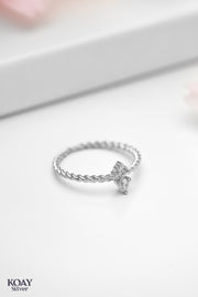 Tiny Zircon Silver Ring
