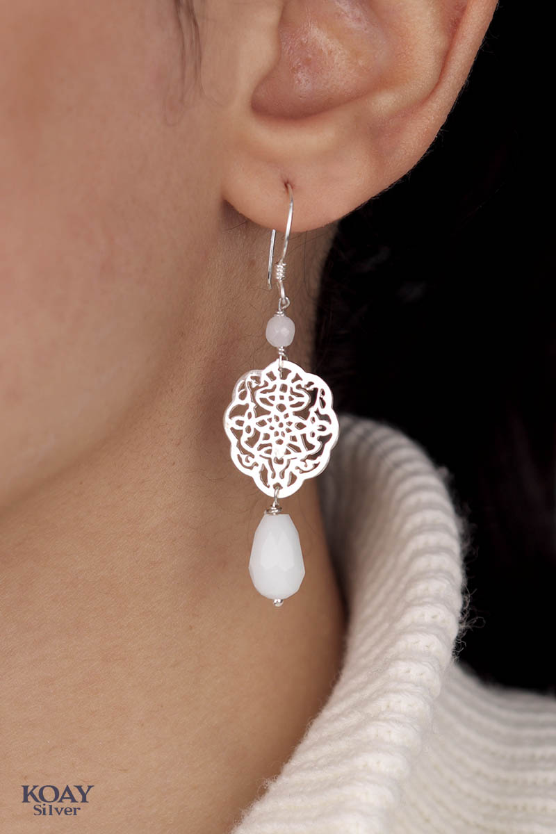 White Stones Earrings