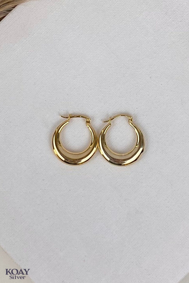 Bulky Plain Hoop Gold Plated