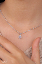 Circle Zircon Purple Necklace