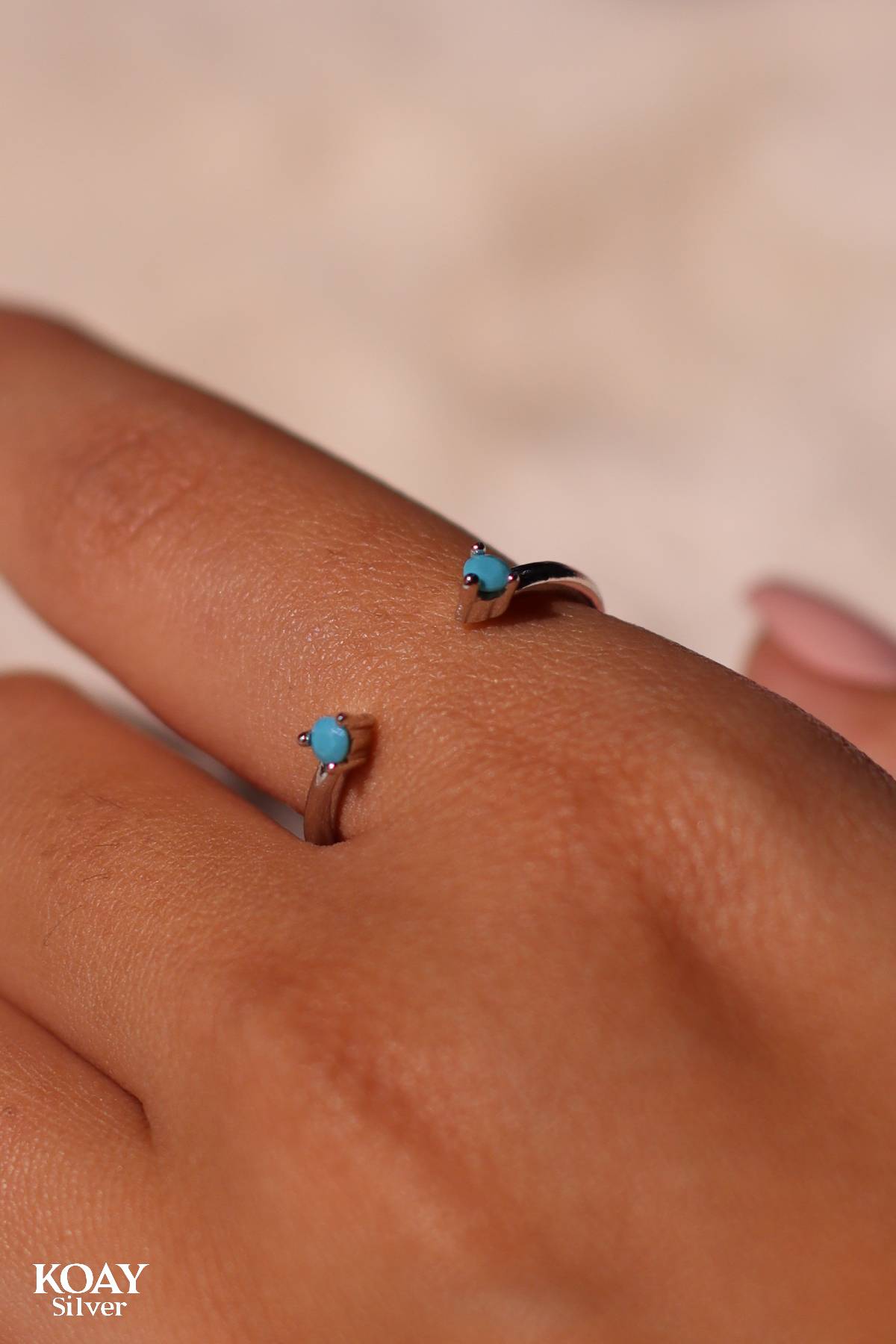 Double Zircon (02) Turquoise  Ring