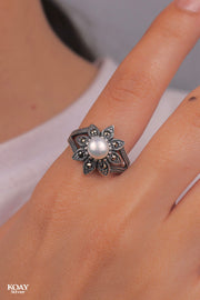 Marcasite Flower Ring (02)