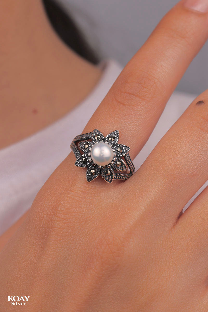 Marcasite Flower Ring (02)